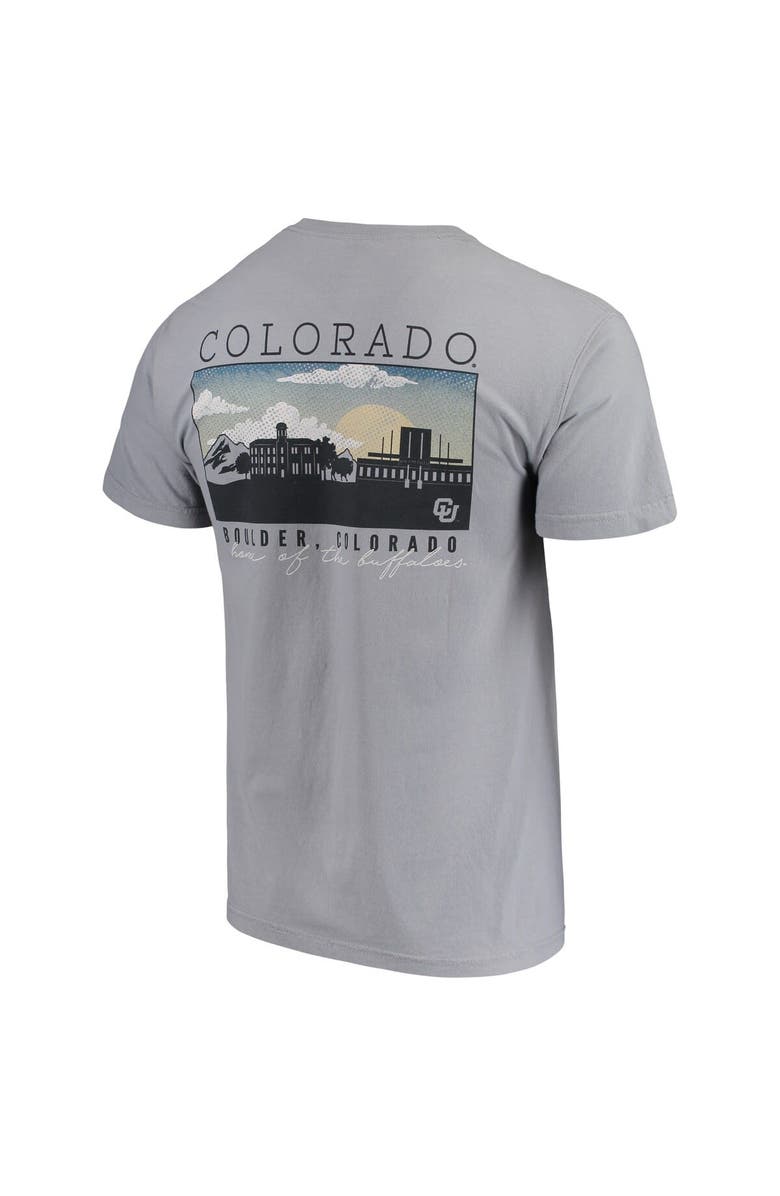 IMAGE ONE Men's Gray Colorado Buffaloes Comfort Colors Campus Scenery T-Shirt, Alternate, color, Gray