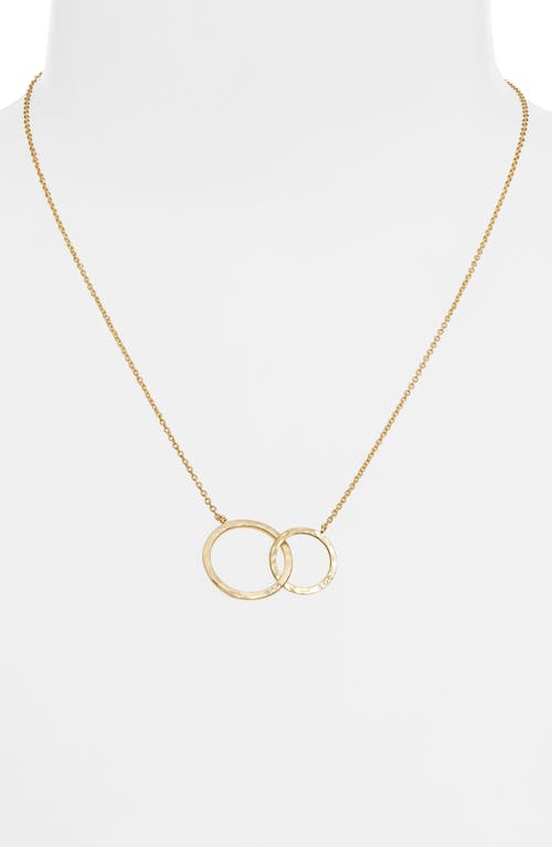 Argento Vivo Hammered Link Circle Pendant Necklace In Gold