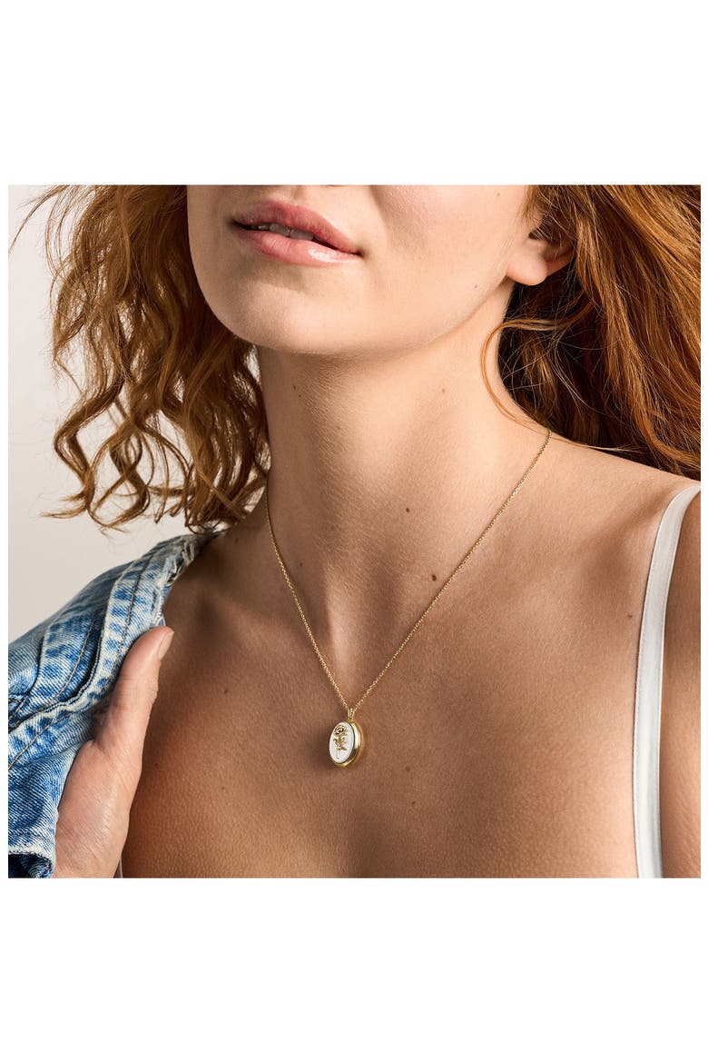 Sutton Mother of Pearl Locket Pendant Necklace, Alternate, color, GOLD