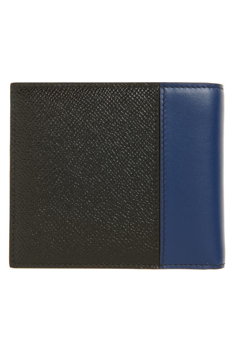 Dauphine Leather Bifold Wallet, Alternate, color, 8F701 NERO/ BLU NOTTE