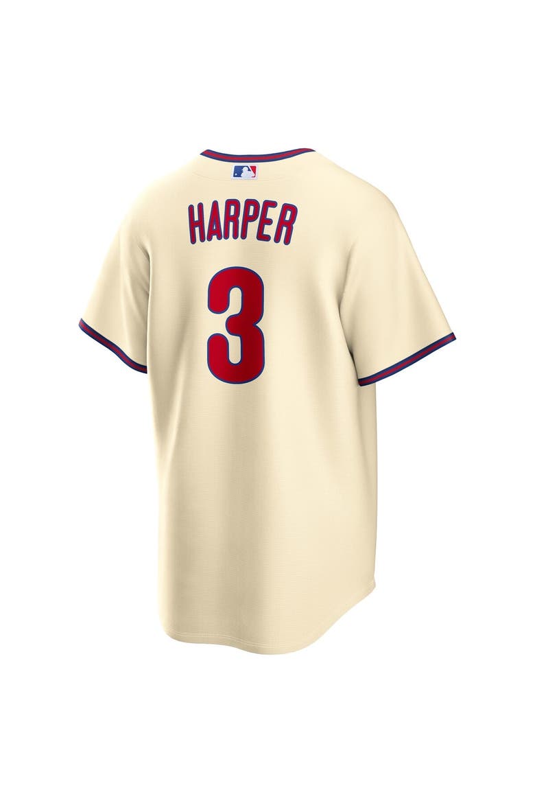 Men's Nike Bryce Harper Cream Philadelphia Phillies Alternate Replica Jersey, Alternate, color, Cream