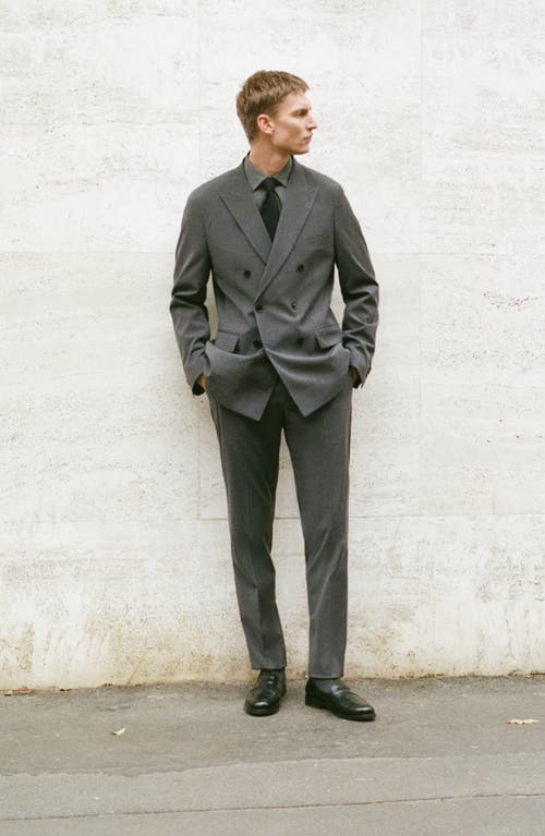 Mango Microstructured Tailored Pants In Grey