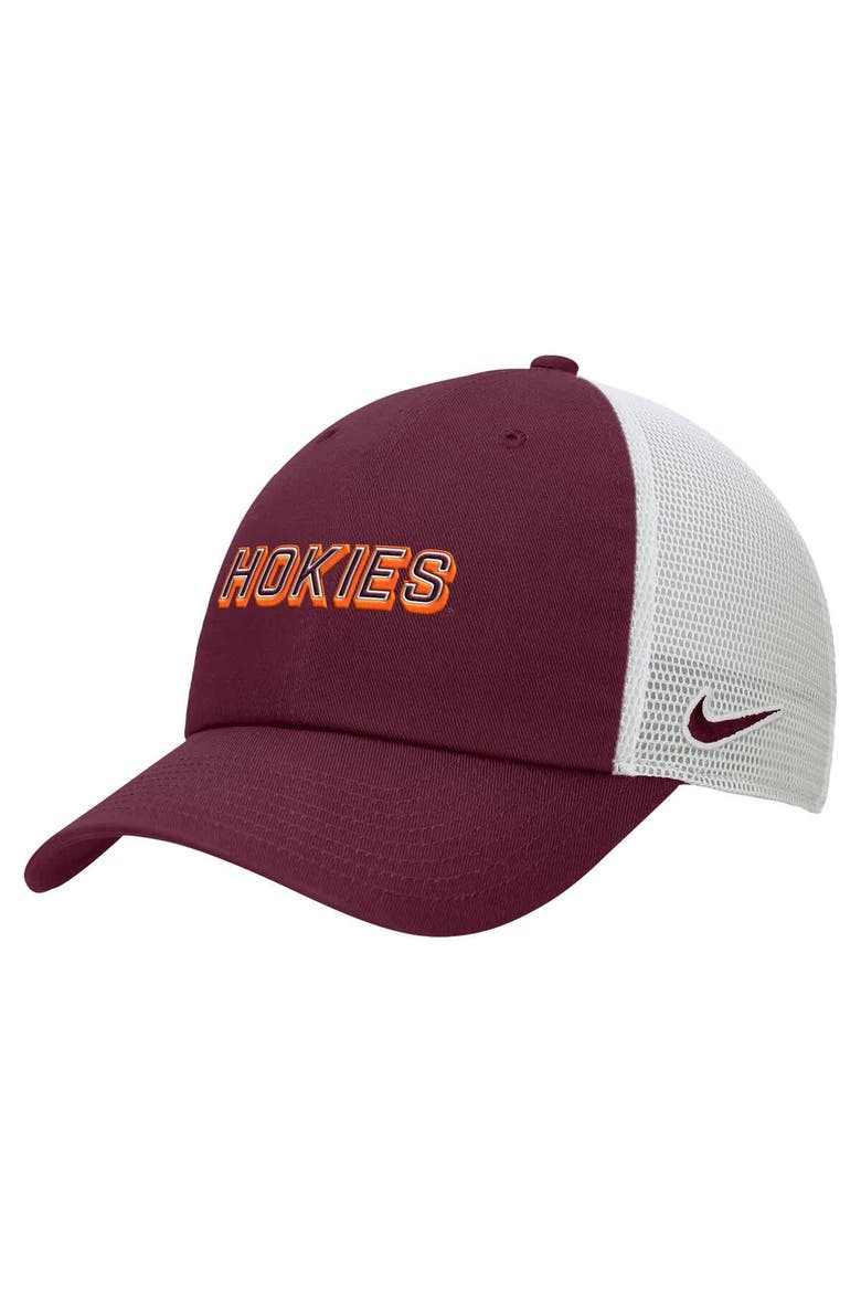 Men's Nike Maroon Virginia Tech Hokies On-Field Club Adjustable Trucker Hat, Main, color, Maroon