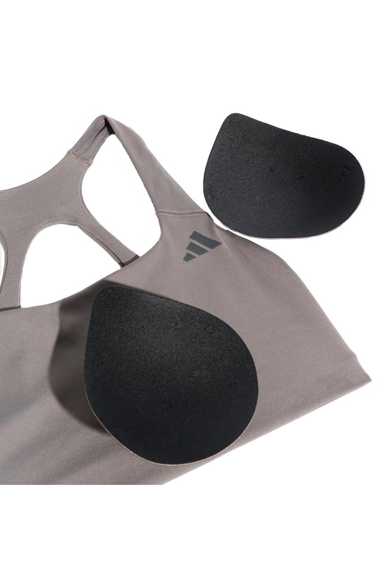 adidas Optime Climacool Sports Bra, Alternate, color, Charcoal