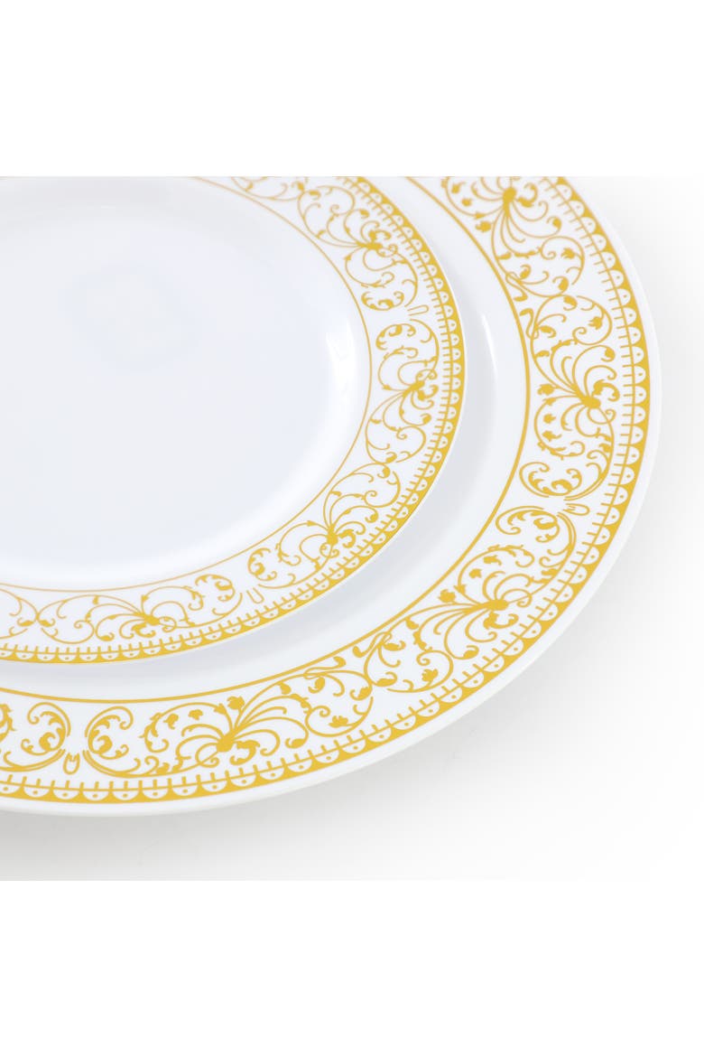 150 Piece Disposable Dinnerware Party Set for 25 Guests, Alternate, color, Gold