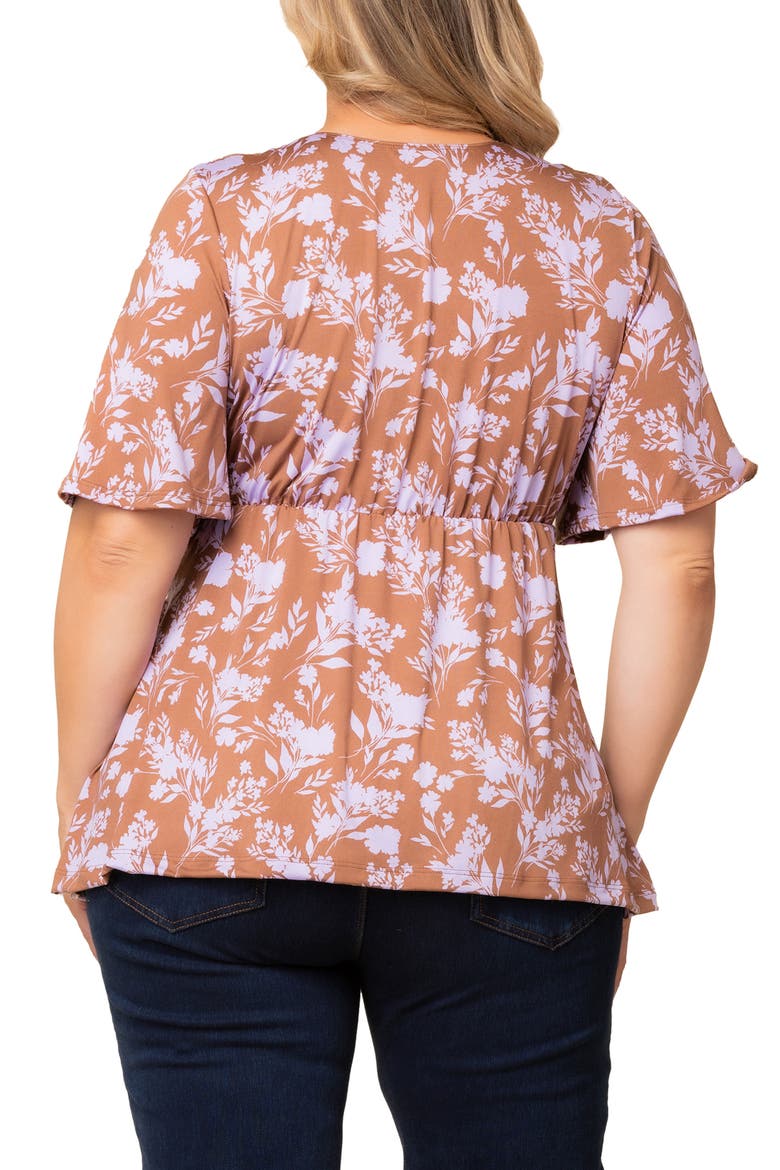 Abby Twist Front Top, Alternate, color, LAVENDER FLORALS