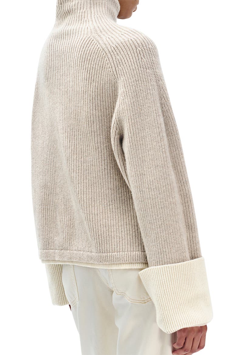Ilaria Contrast Turtleneck Wool Sweater, Alternate, color, OAT
