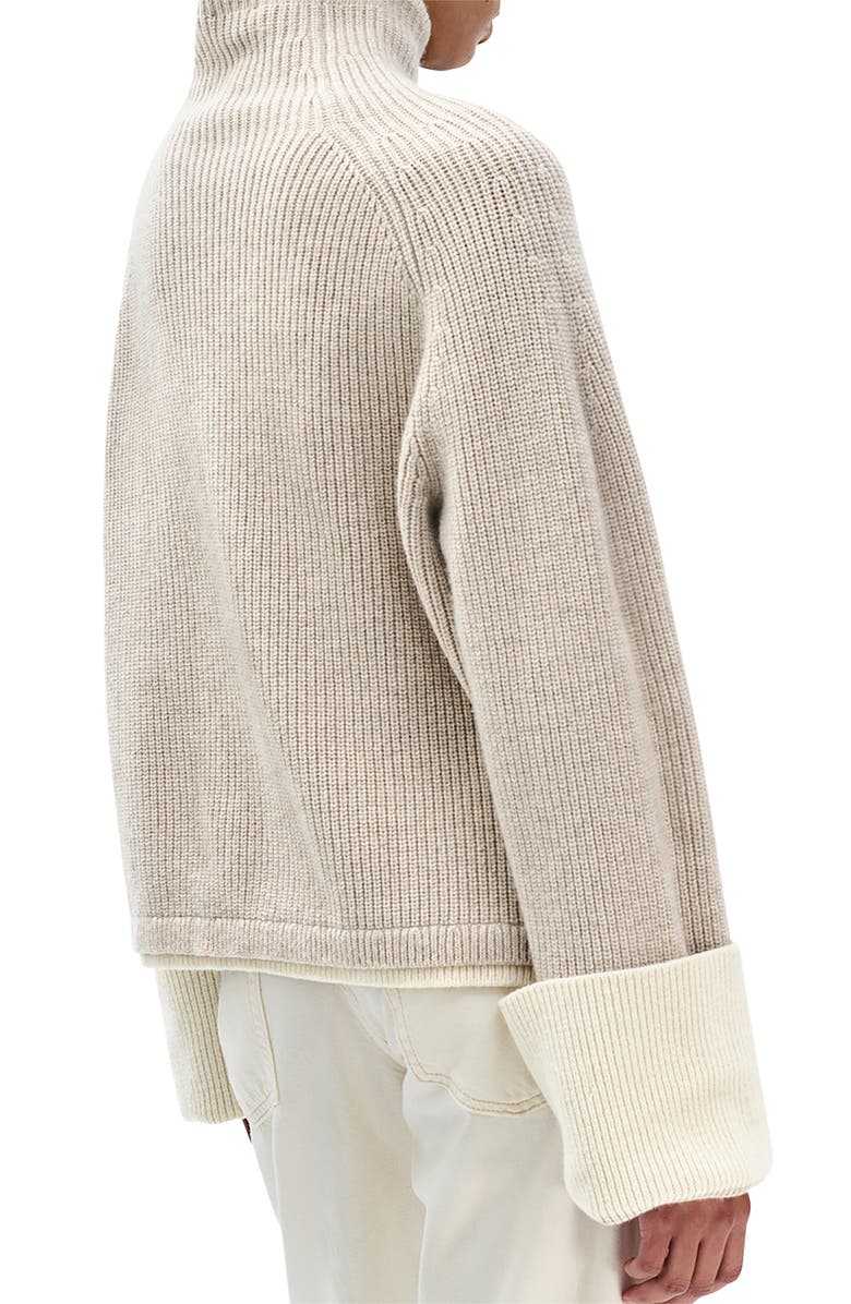 rag & bone Ilaria Contrast Turtleneck Wool Sweater, Alternate, color, Oat