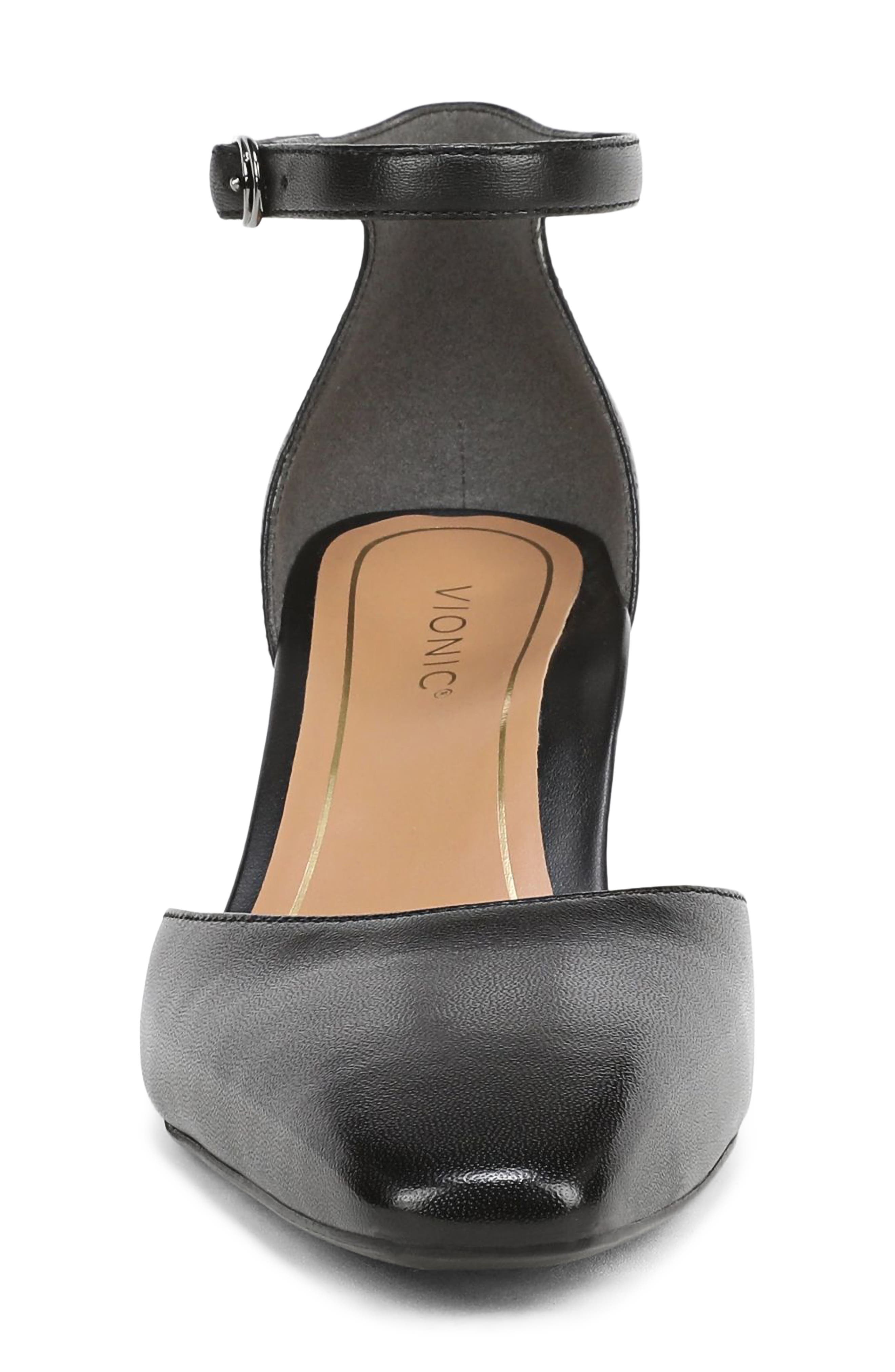 Vionic Scarlett Ankle Strap Pump, Alternate, color, Black Leather