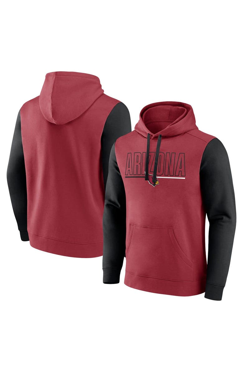 FANATICS Men's Fanatics Cardinal/Black Arizona Cardinals Outline Pullover Hoodie, Main, color, Cardinal