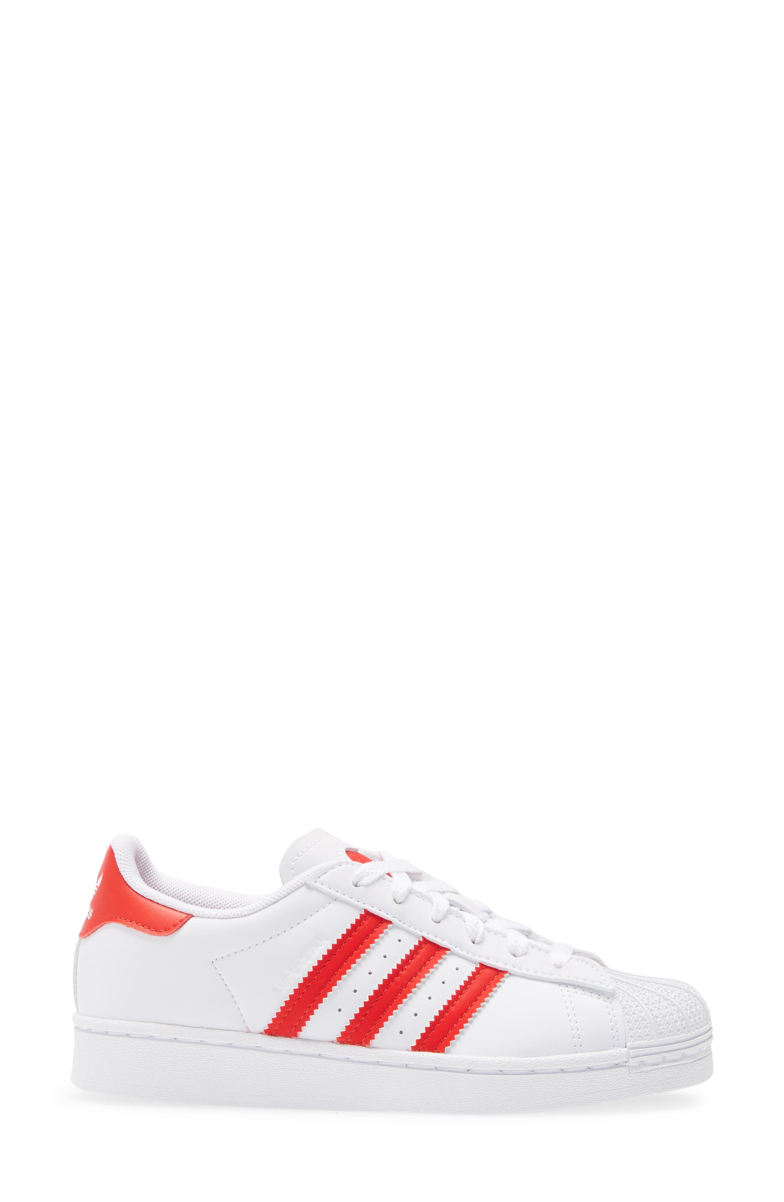 Superstar Sneaker, Alternate, color, FOOTWEAR WHITE/ VIVID RED