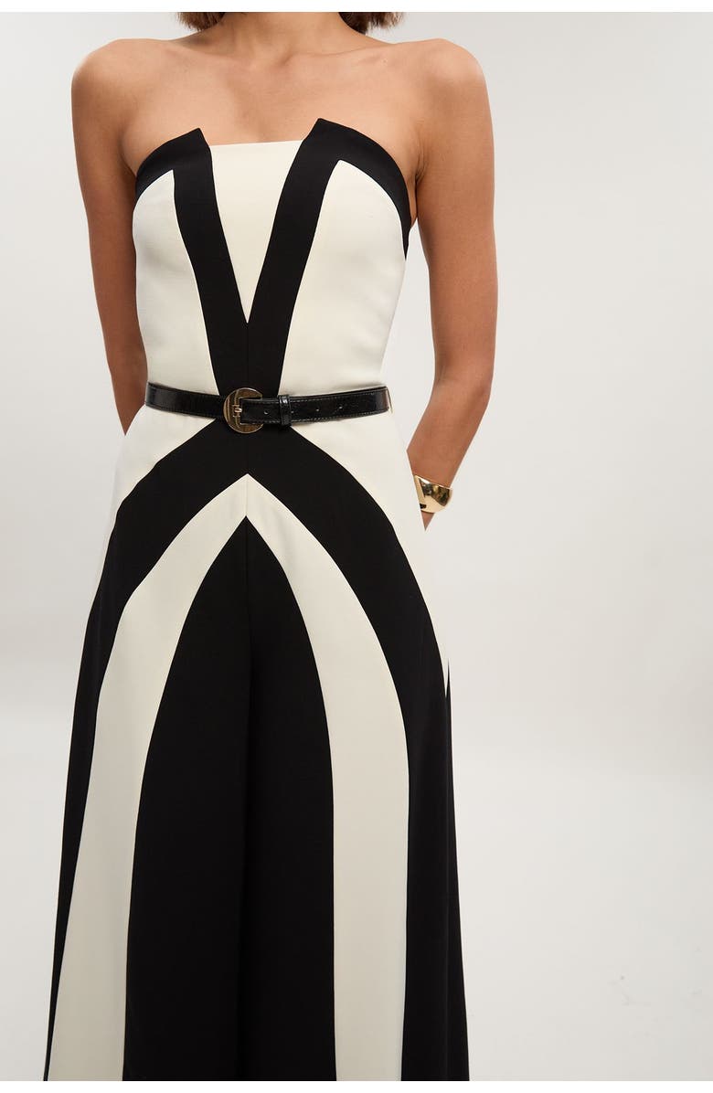 Karen Millen Colour Block Bandeau Jumpsuit, Alternate, color, Mono