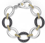 LAGOS Two-Tone Black Ceramic Link Bracelet