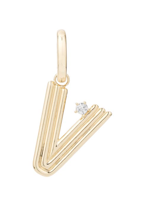Groovy Initial Diamond Pendant Charm