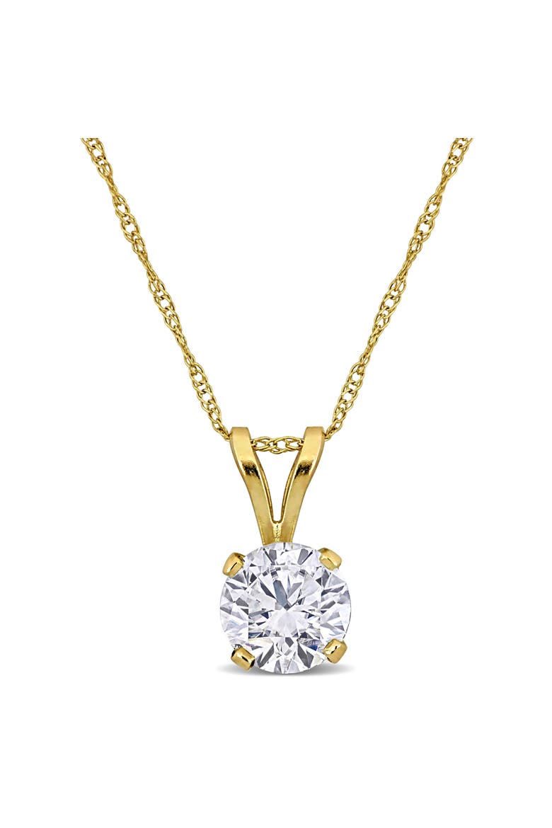 1 CTW Lab-Grown Diamond Solitaire Necklace 14k, Main, color, Yellow Gold