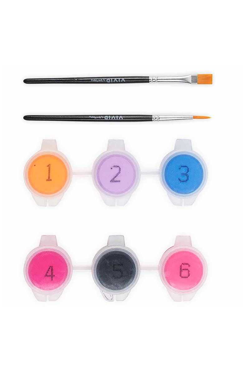 Brea Reese Vivid Acrylic Mini Paint By Number Kit, Kawaii Cat Donut, 6 x 6 Inches, Alternate, color, Multicolored