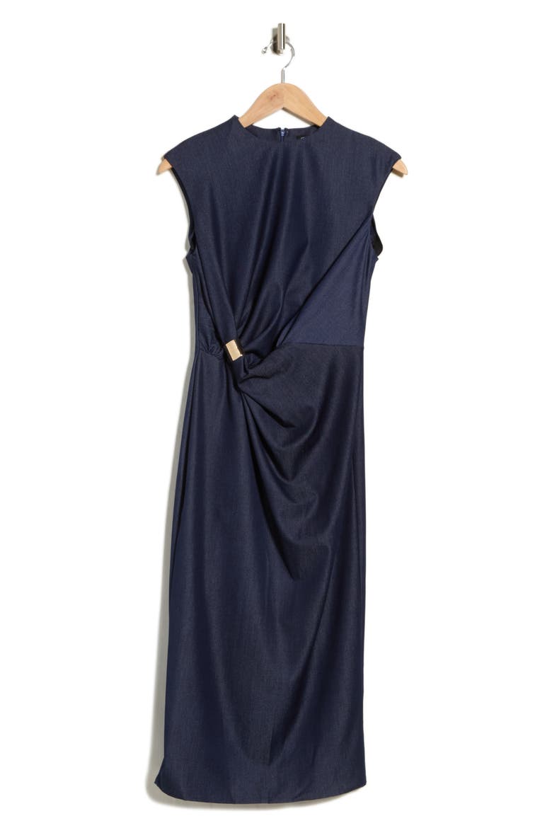 Charmi Twist Front Dress, Alternate, color, DARK BLUE INDIGO