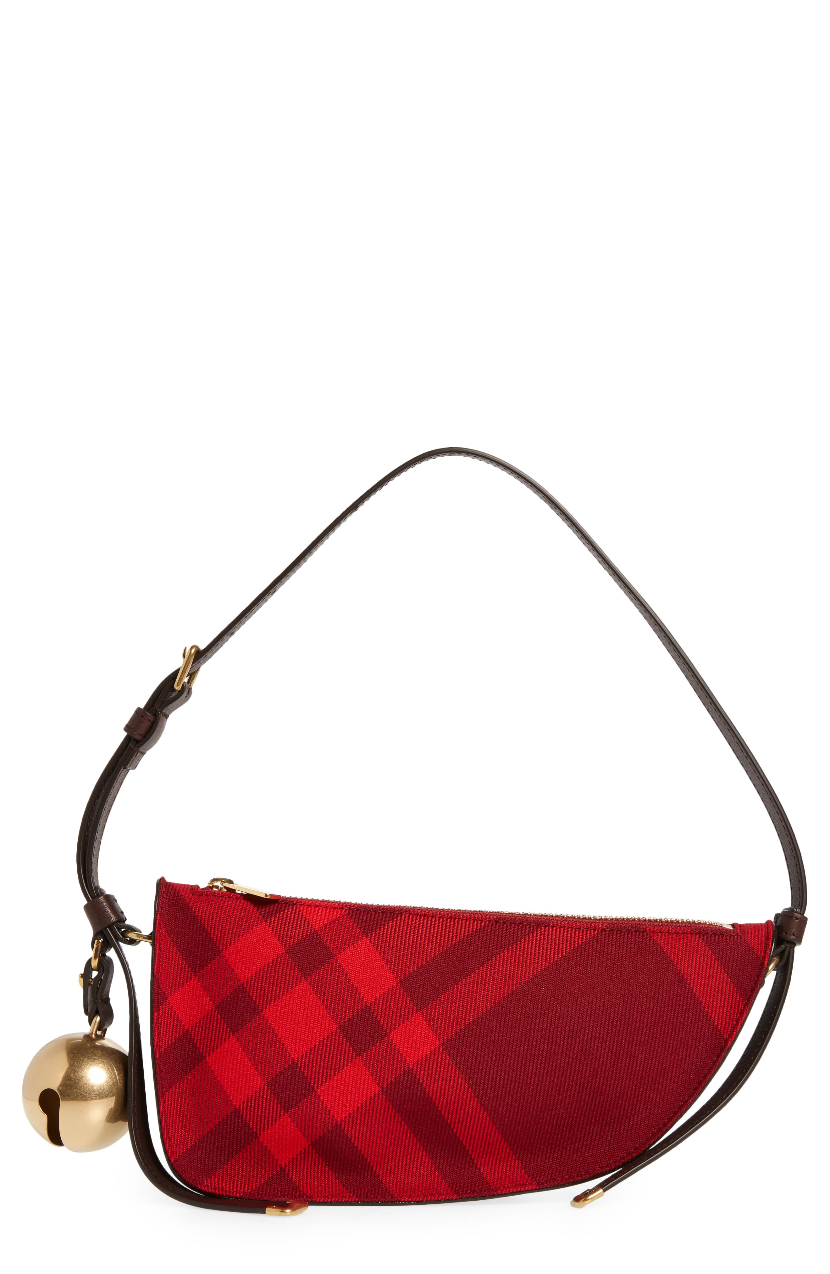 Burberry Mini Shield Check Shoulder Bag