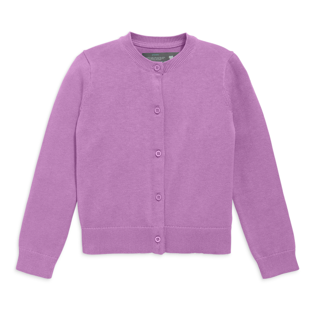 Primary Kids Cotton Cardigan In Purple
