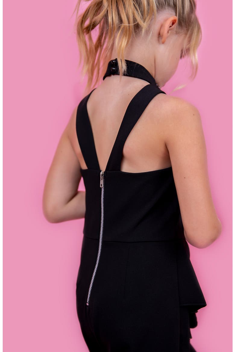 Rhinestone Peplum Jumpsuit, Alternate, color, 001-BLACK