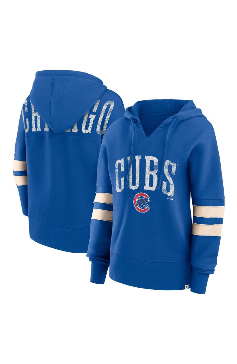 FANATICS Women's Fanatics Branded Royal Chicago Cubs Bold Move Notch Neck Pullover Hoodie, Main, color, 