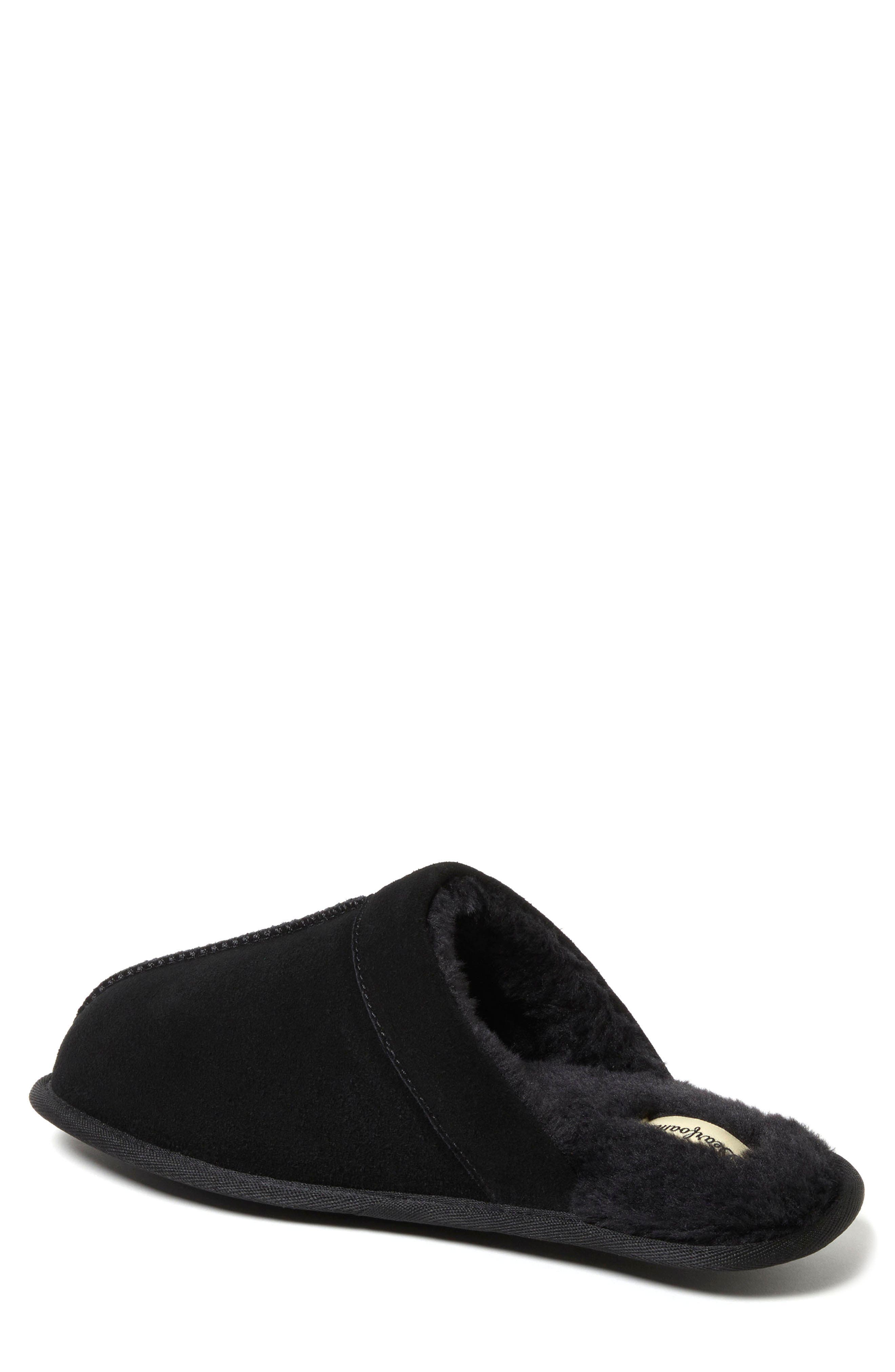 DEARFOAMS Kirk Faux Shearling Slipper, Alternate, color, Black