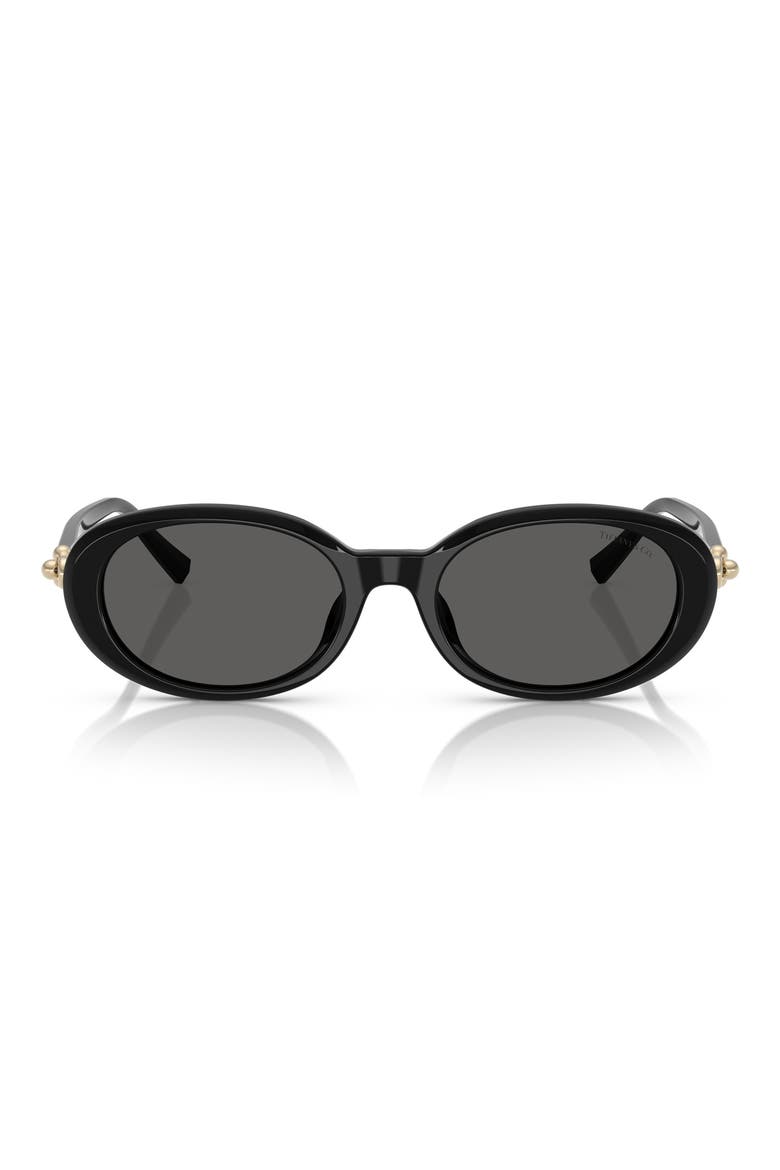 54mm Oval Sunglasses, Main, color, BLACK / DARK GREY