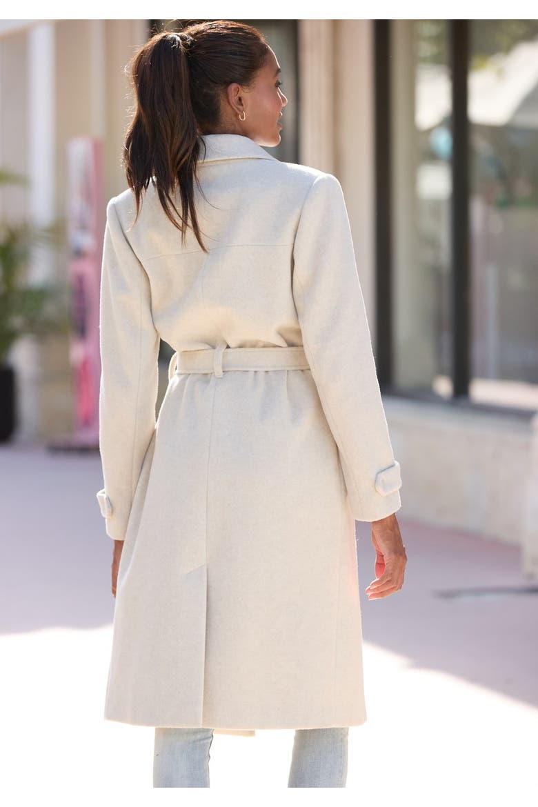 Belted Wrap Coat, Alternate, color, Sand Heather