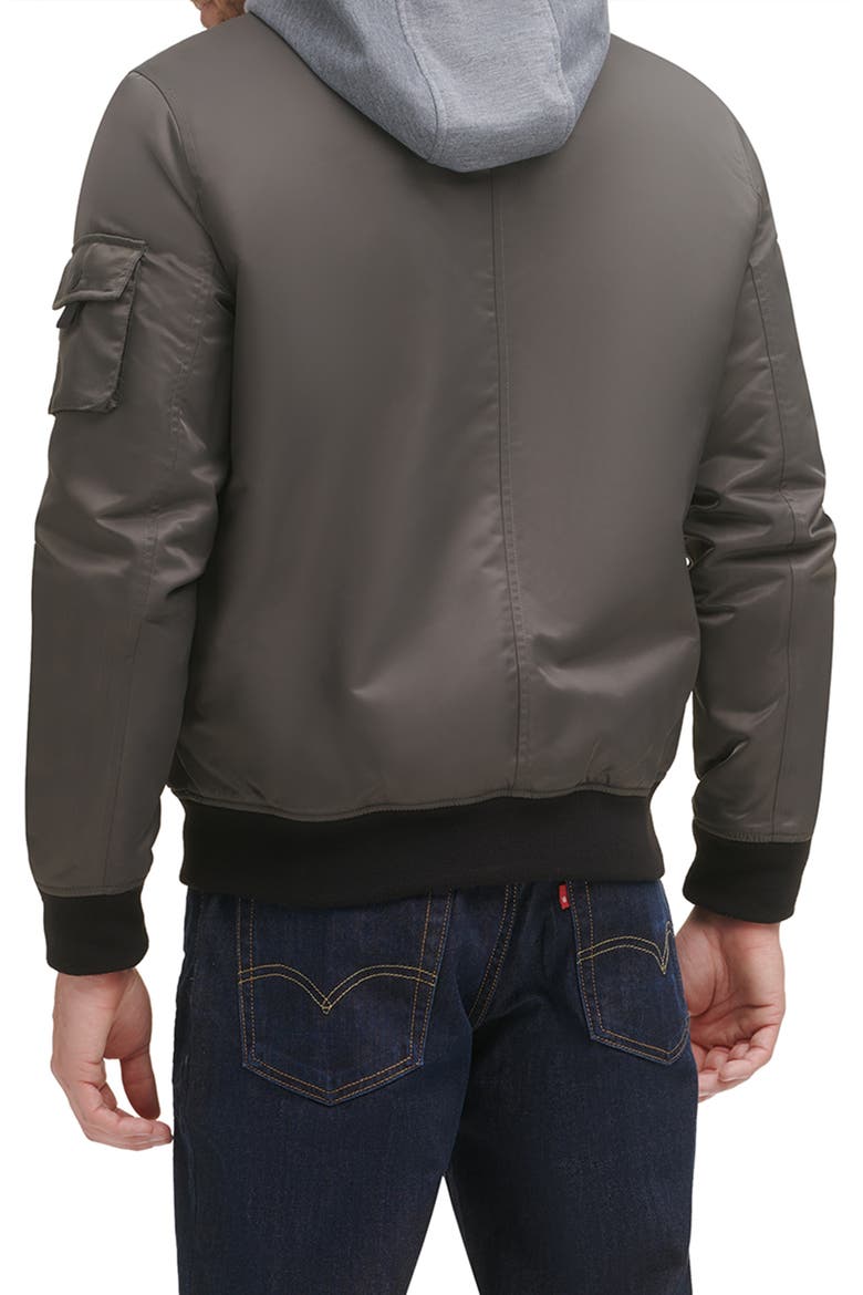 Levi's® Flight Hooded Bomber Jacket, Alternate, color, ARMY GREEN