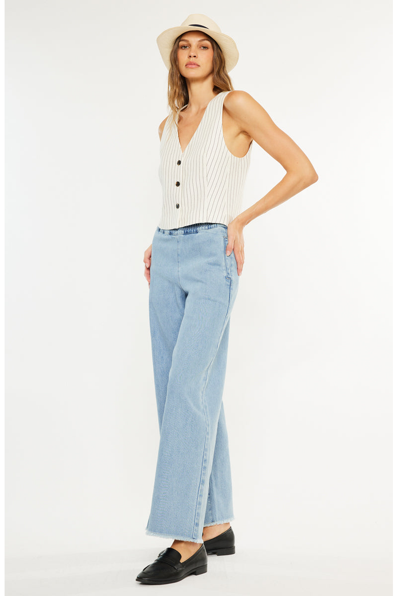 Dia Ultra High Rise Wide Leg Jeans, Alternate, color, Light Wash