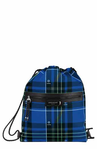 Longchamp Green District Tartan Drawstring Backpack