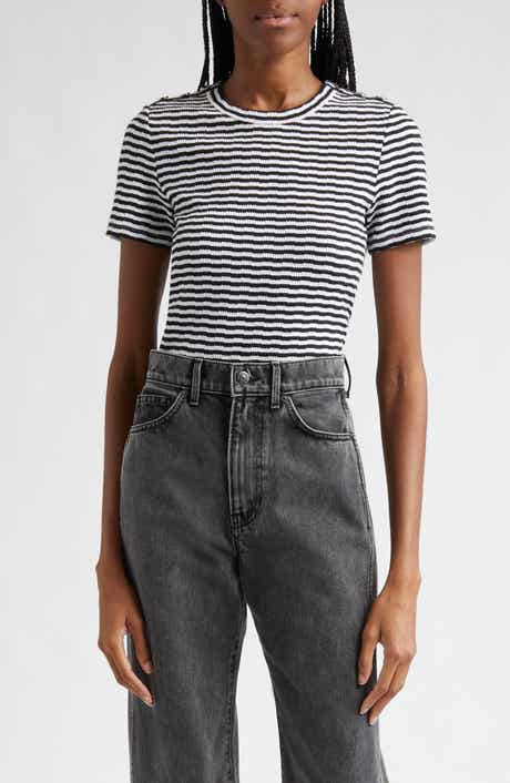 Veronica Beard Draya Stripe Knit T-Shirt