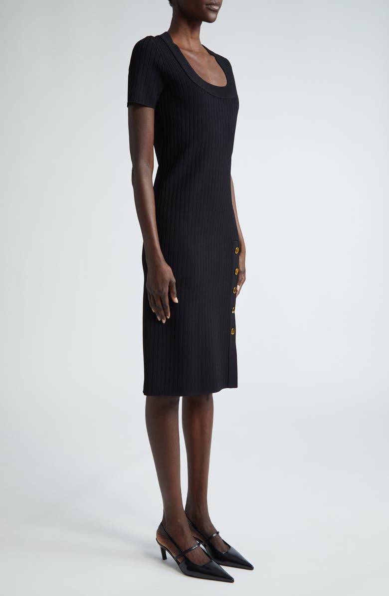 ST. JOHN Rib Short Sleeve Sweater Dress, Alternate, color,