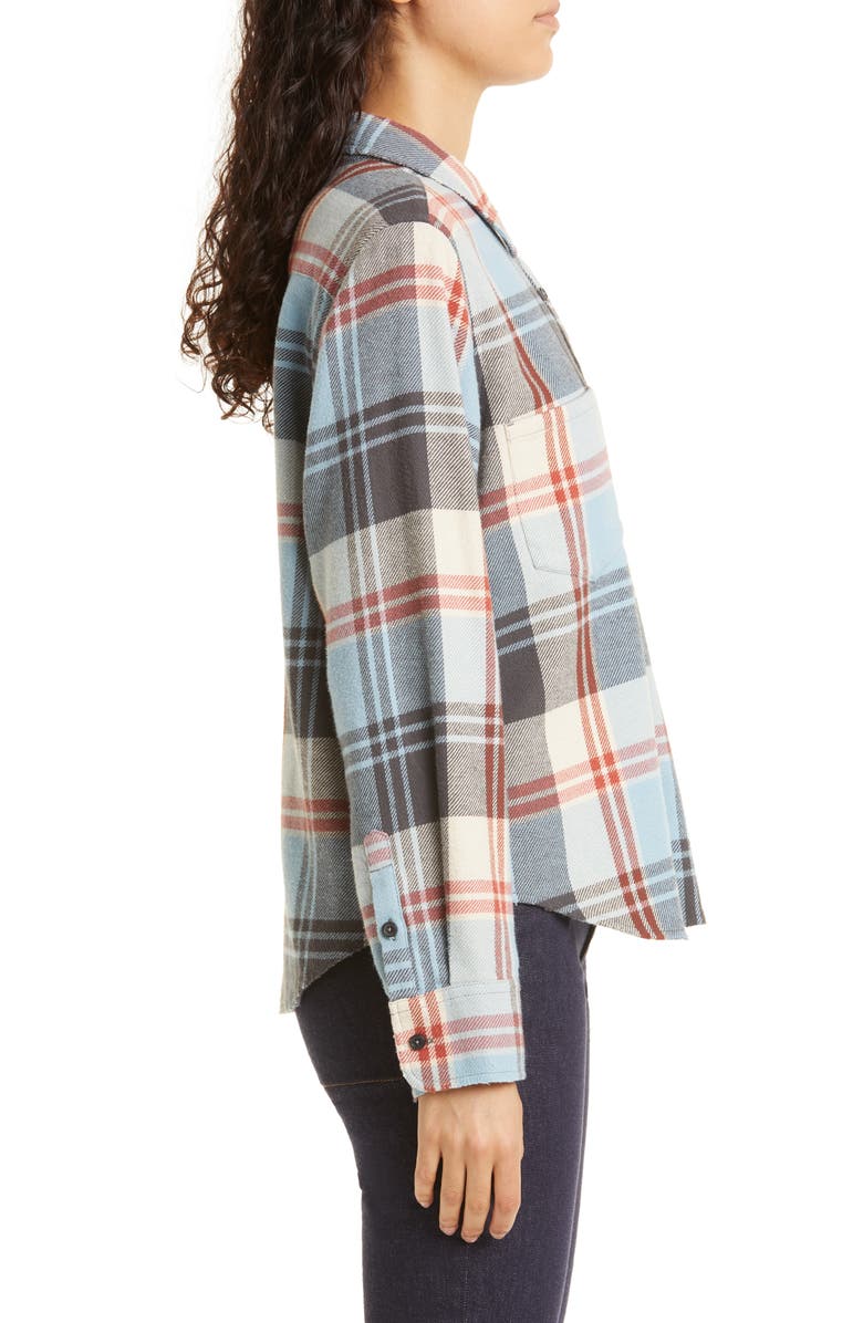 THE GREAT. The Scouting Plaid Shirt, Alternate, color, Smoky Mountain Plaid