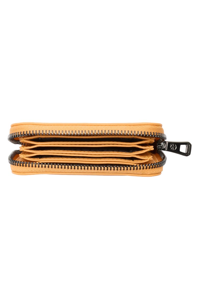 Zip-Around Leather Card Case Wallet, Alternate, color, MELON