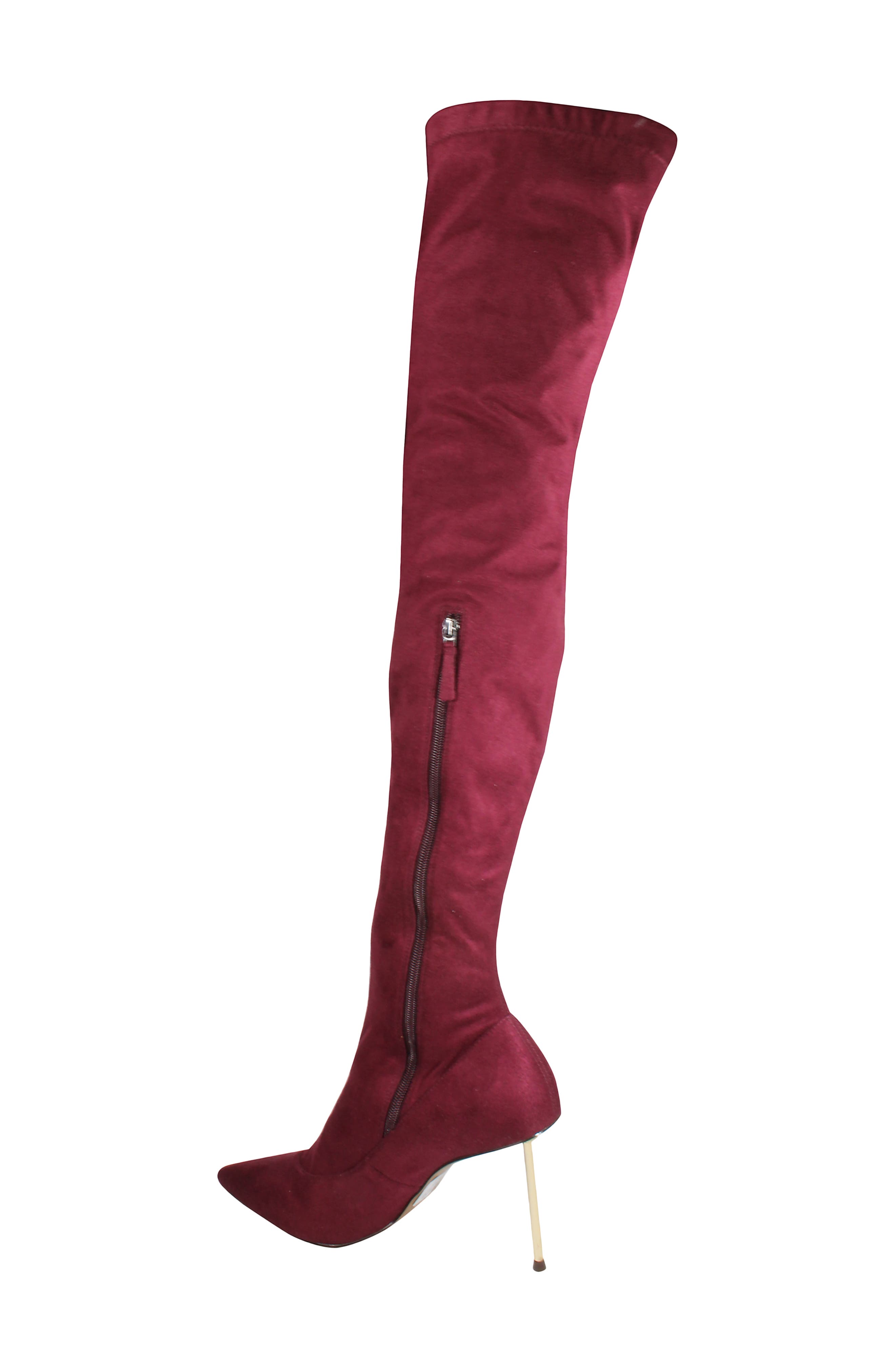 BCBGMAXAZRIA Kiki Over the Knee Pointed Toe Boot, Alternate, color, Burgundy