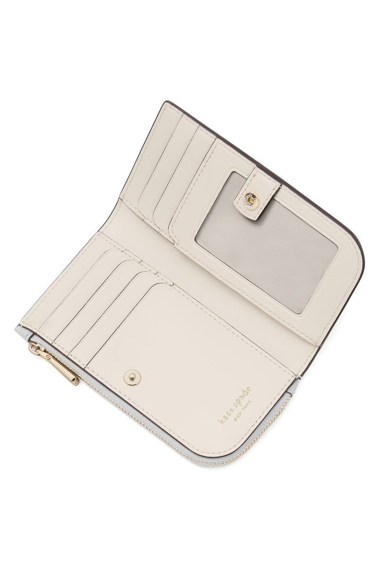 small devin saffiano leather bifold wallet, Alternate, color, STONE PATH