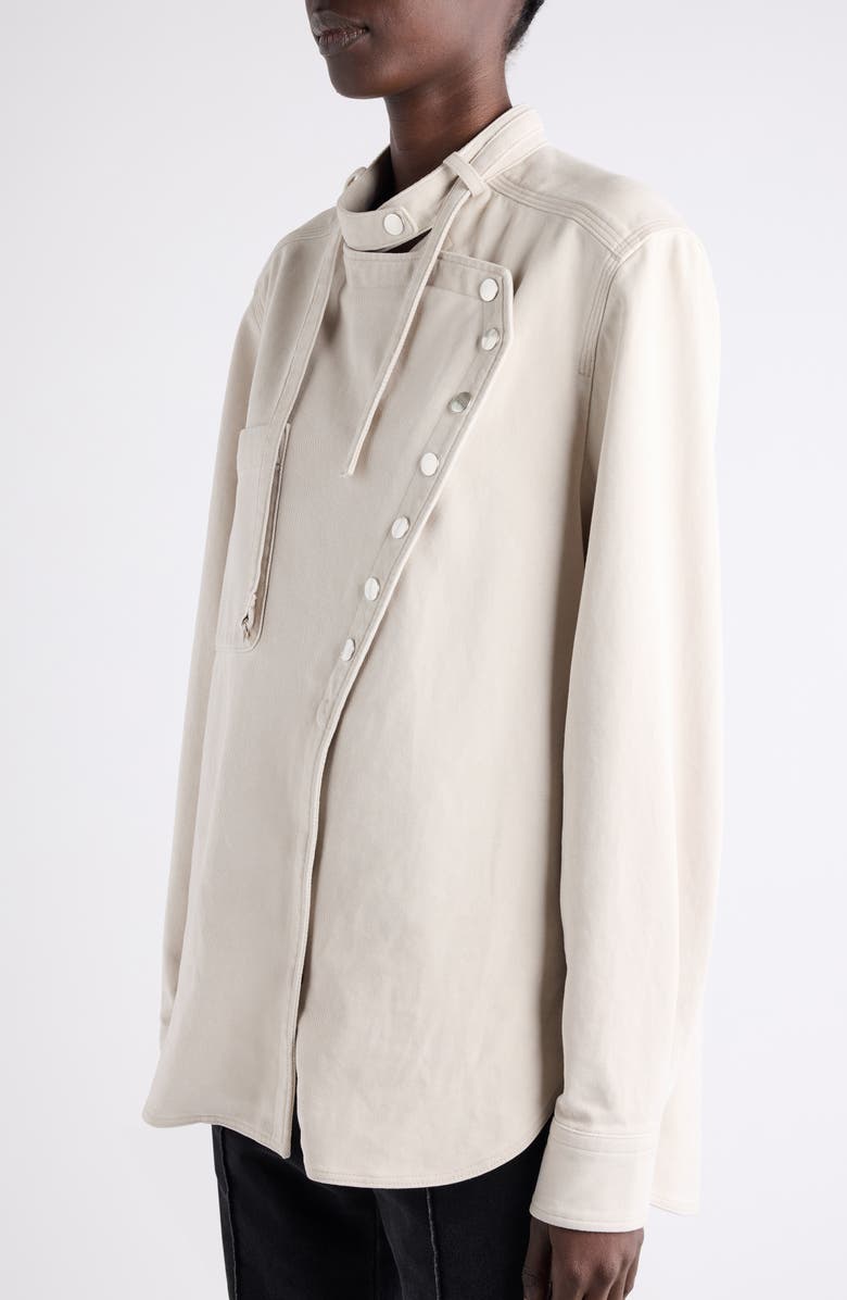 Isabel Marant Tess Cotton Twill Moto Top, Alternate, color, Off White