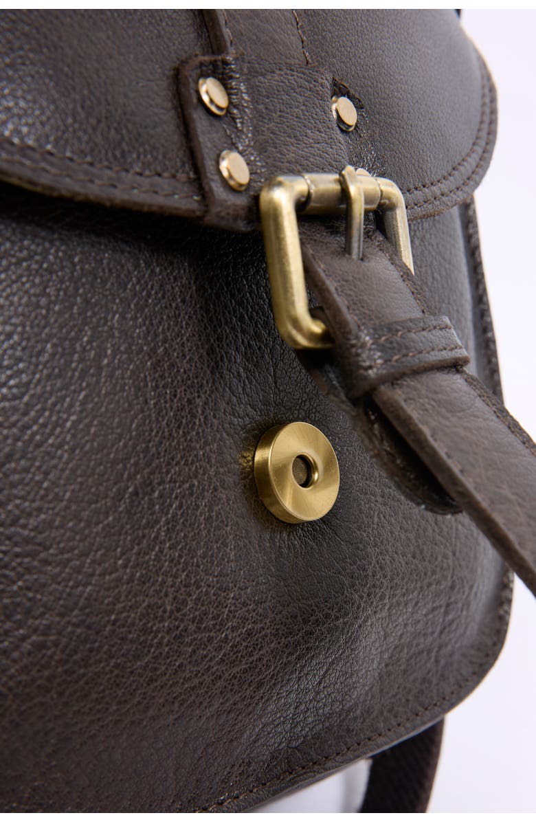 Celtic & Co. LEATHER CROSS BODY BAG, Alternate, color, Chocolate
