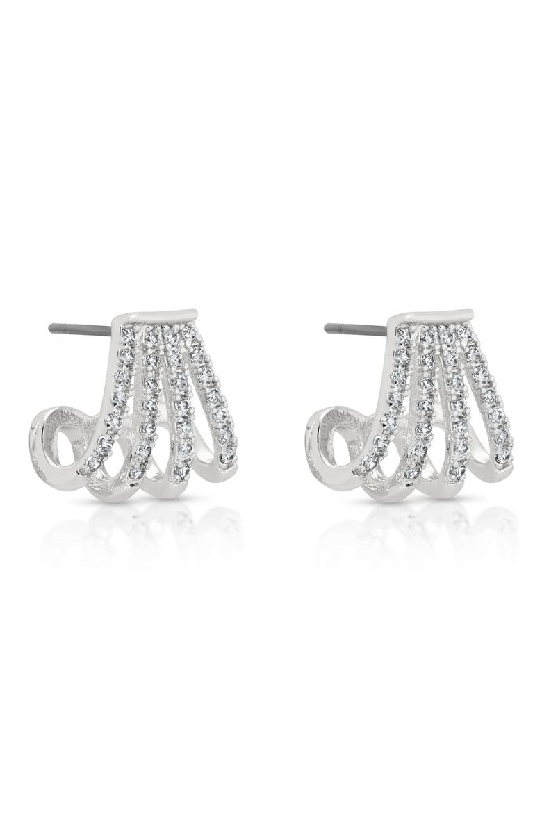 Angel Wings Drop Earrings, Alternate, color, SILVER