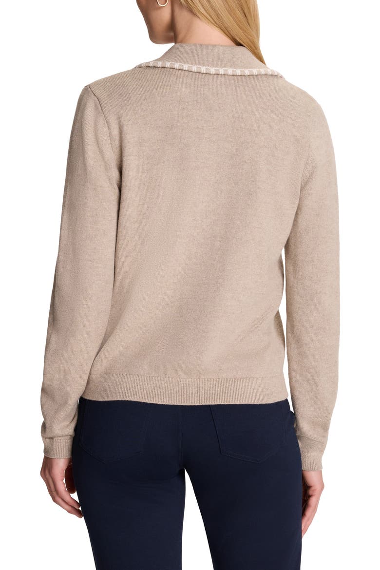 Trimmed Polo Sweater, Alternate, color, MALT