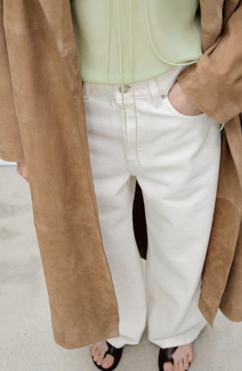 MANGO High Waist Barrel Jeans, Alternate, color, Off White