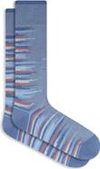 Bugatchi Broken Stripe Mercerized Cotton Blend Dress Socks