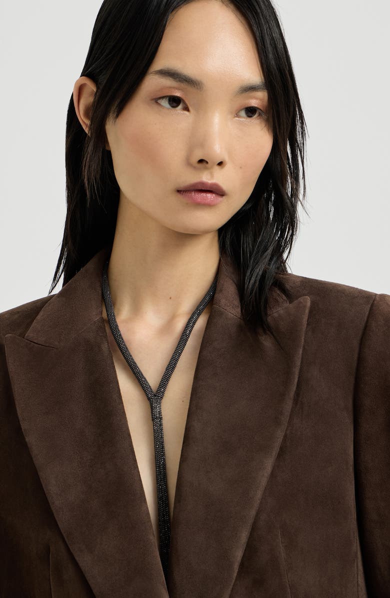 Brunello Cucinelli Monili tie necklace, Alternate, color, Black