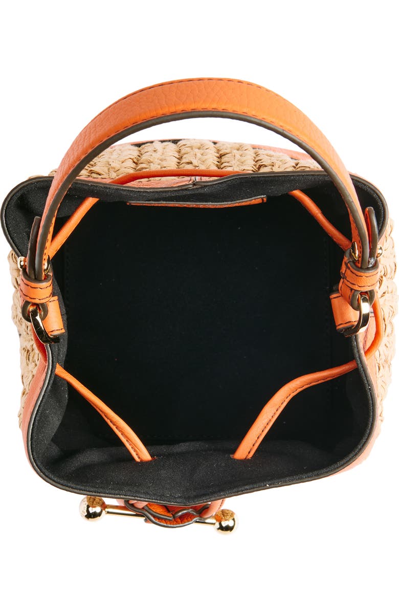 Strathberry Osette Raffia & Leather Bucket Bag, Alternate, color,