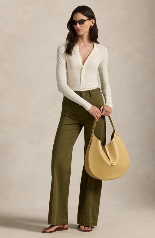 Polo Ralph Lauren High Waist Wide Leg Pants In Green