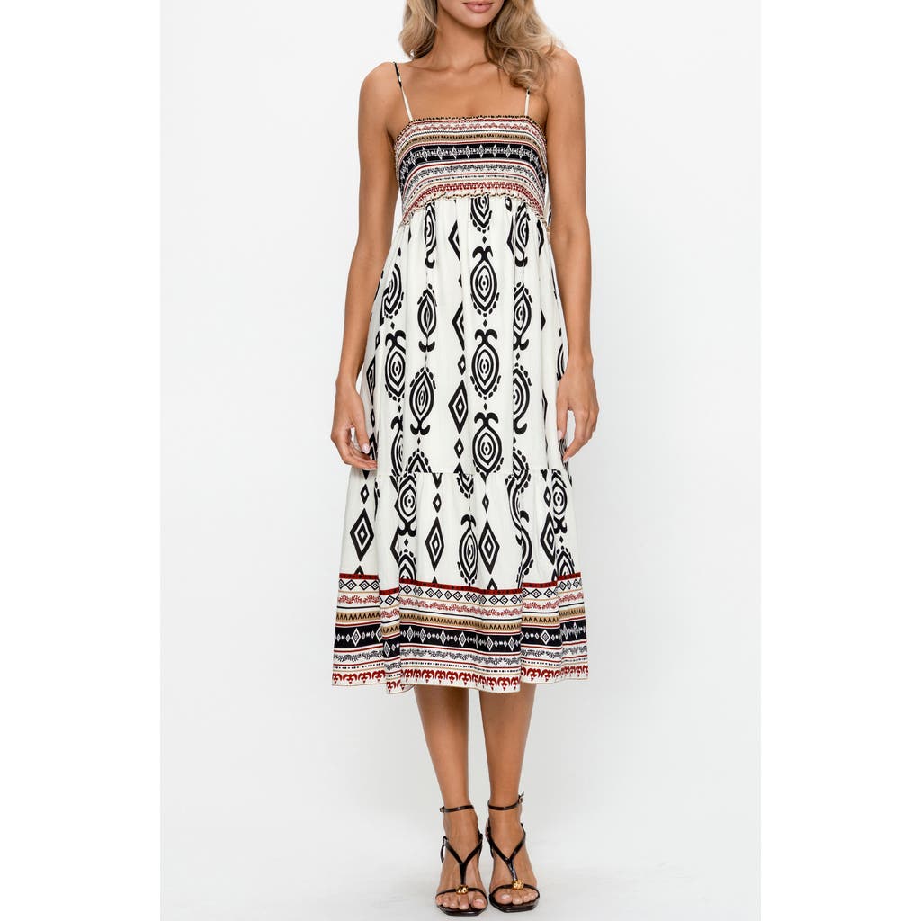 PS by Cupshe Boho Print Sleeveless Midi Dress in Beige/natural/multi at Nordstrom, Size Large
