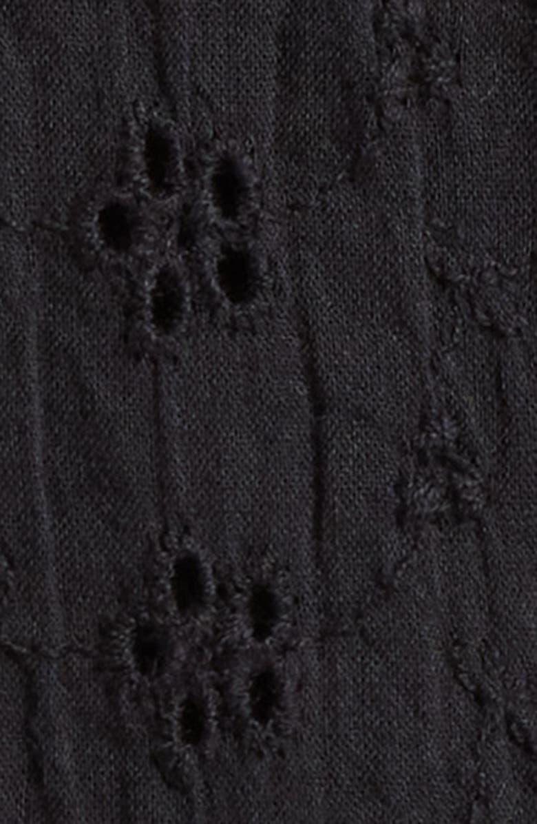 Ramy Brook Amina Tiered Cotton Eyelet Cover-Up Shirt, Alternate, color, Black