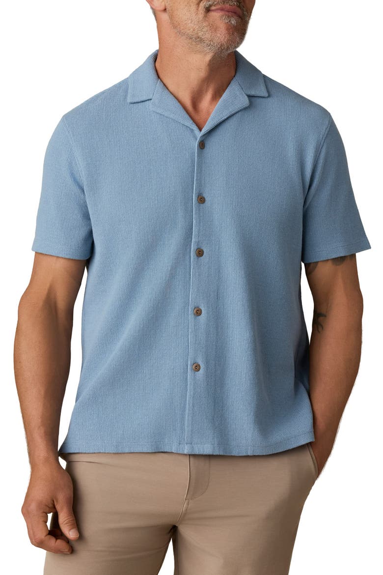 Oasis Organic Cotton Blend Camp Shirt, Main, color, BLUE TIDES