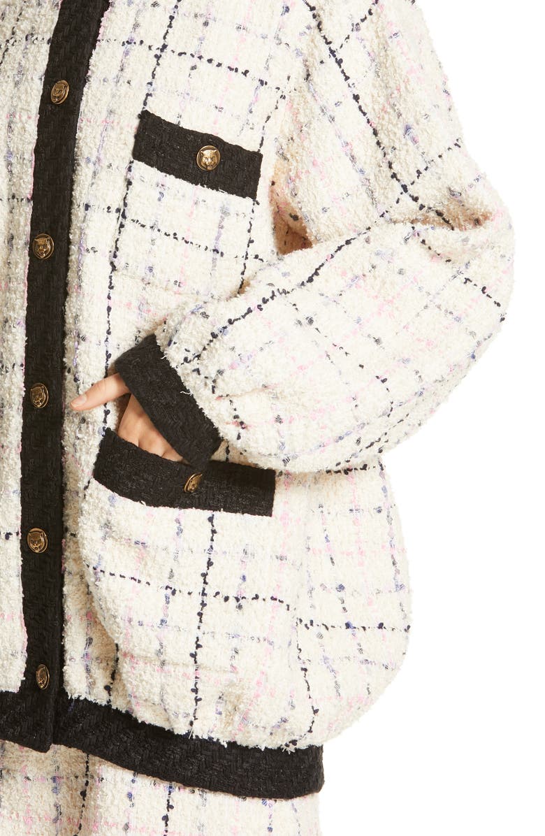 Gucci Oversize Tweed Bomber Jacket, Alternate, color, 